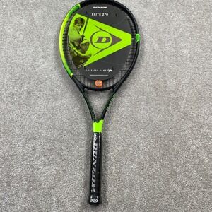 Dunlop Elite 270 Tennis Racket Adult 4 1/4 Black Lime Green 100sq in 270g